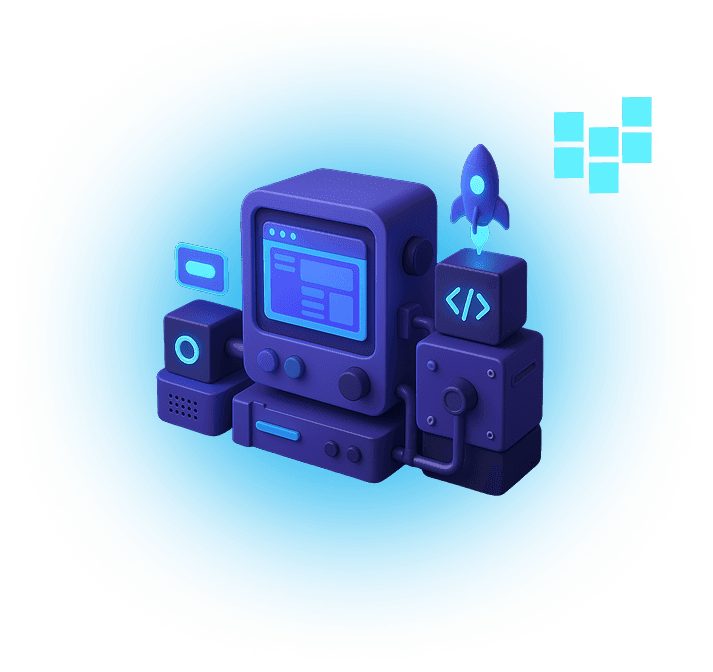 3D engineering workstation illustration